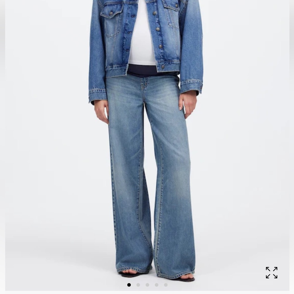 Madewell Maternity Over The Belly Superwide Leg Jeans in Billings Wash BNWT